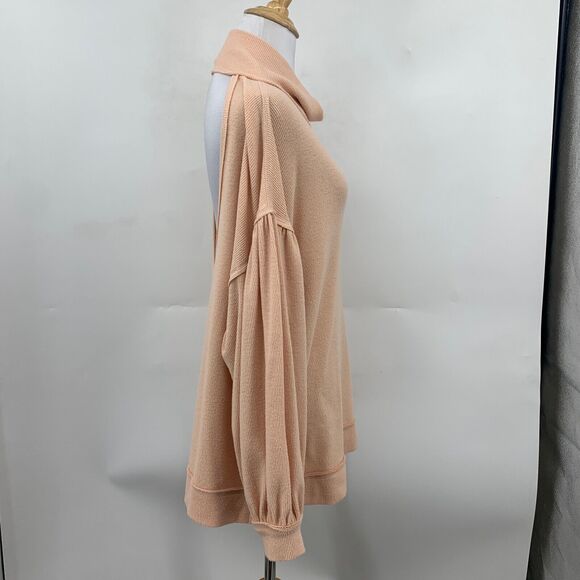 We The Free People Top Womens XS Extra Small Peach Winnie Turtleneck Oversized - Picture 5 of 15